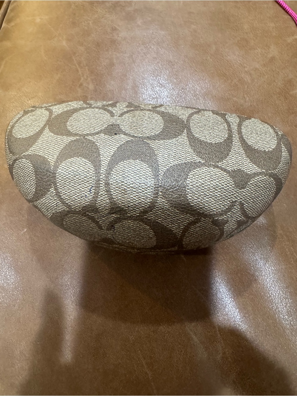 Coach Sunglasses Case in Khaki and Beige Signature Jacquard